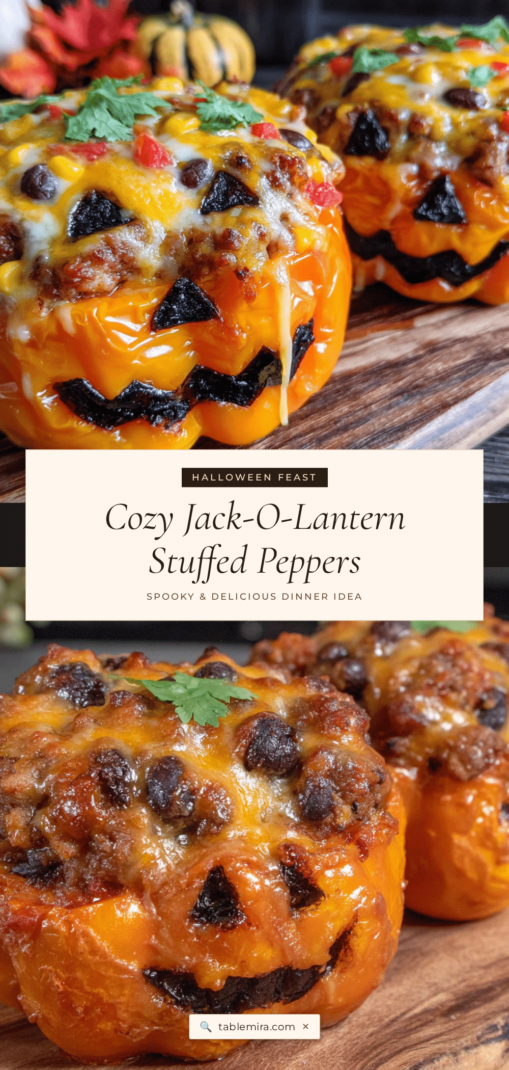 jack-o-lantern stuffed peppers recipe