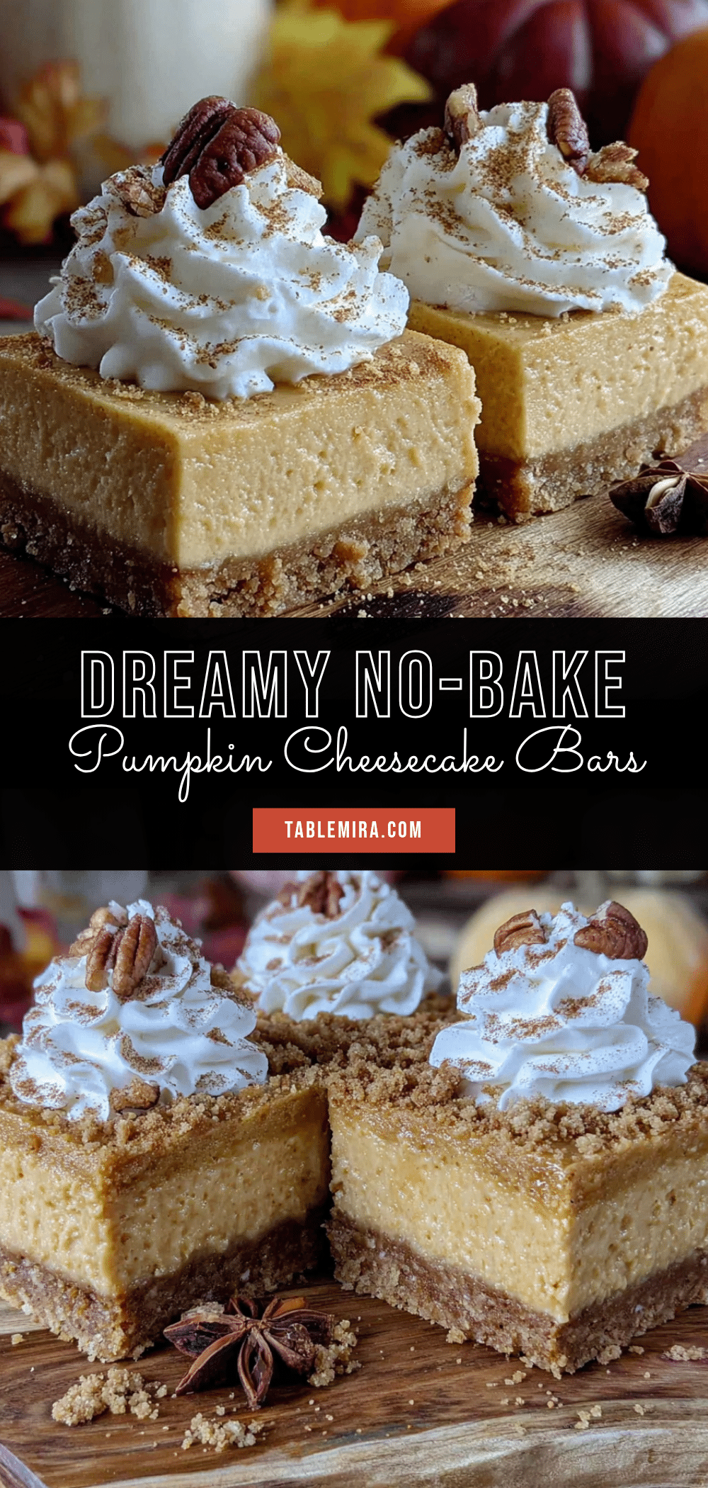 no-bake pumpkin cheesecake bars recipe