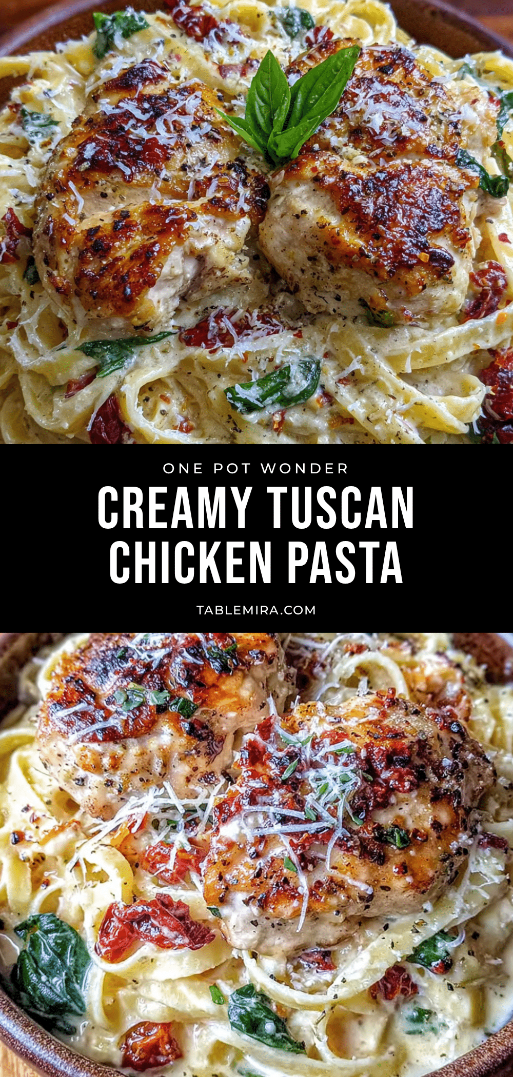 one-pot creamy Tuscan chicken pasta recipe
