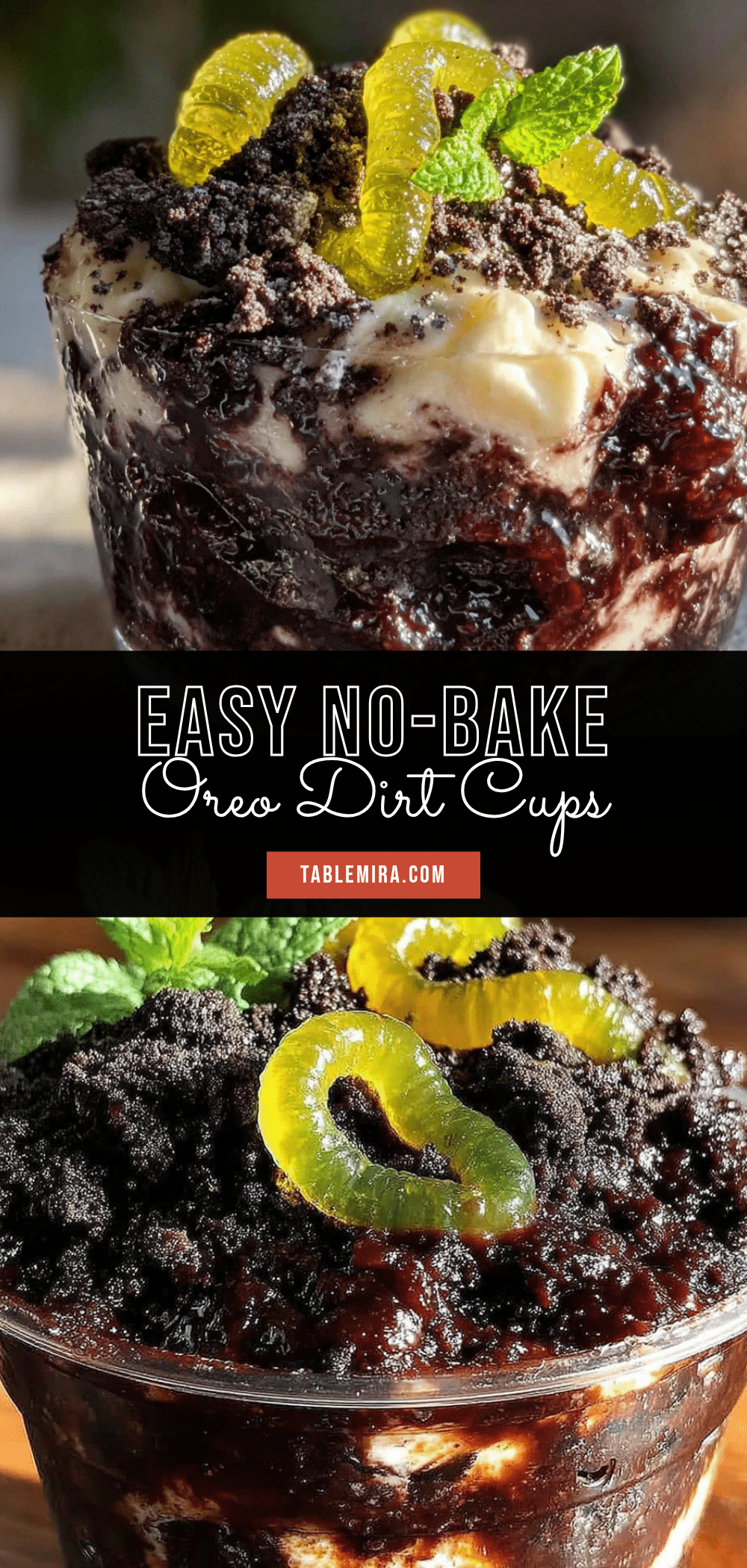 oreo dirt cups with gummy worms recipe
