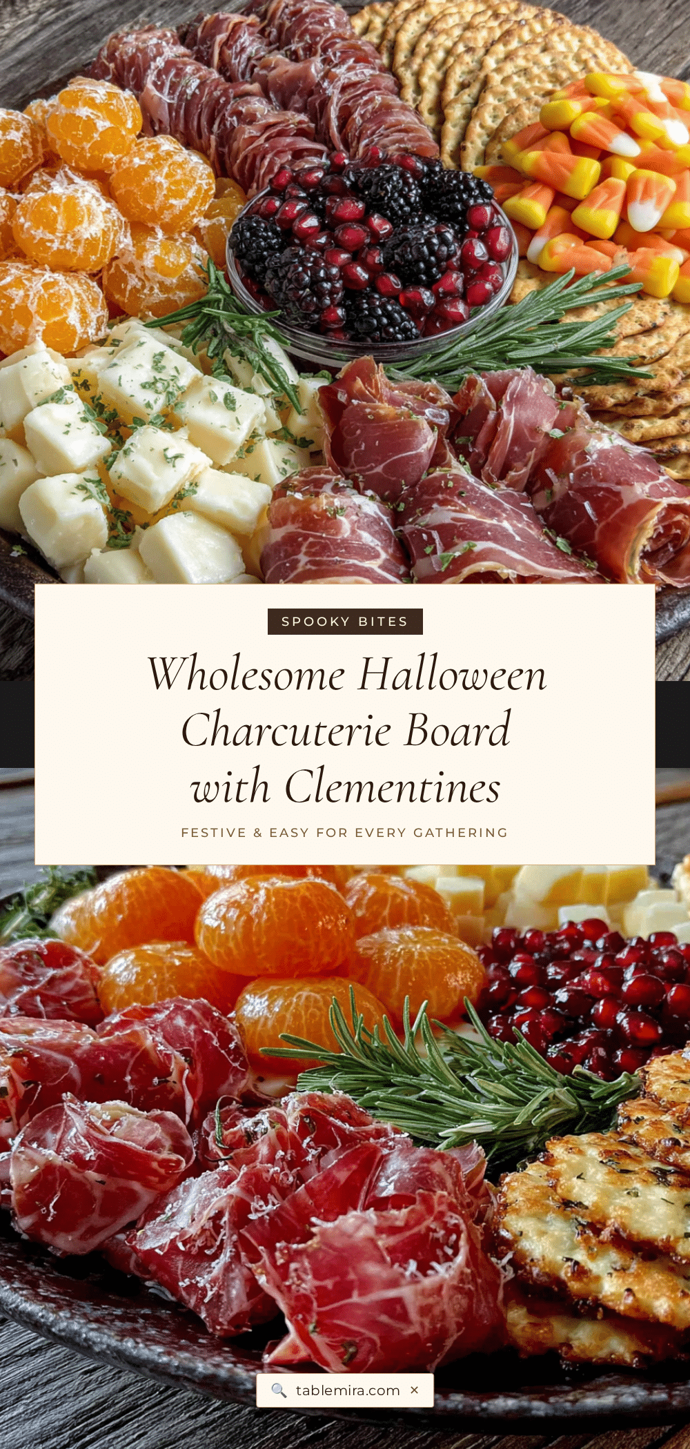 wholesome halloween charcuterie board with clementines recipe