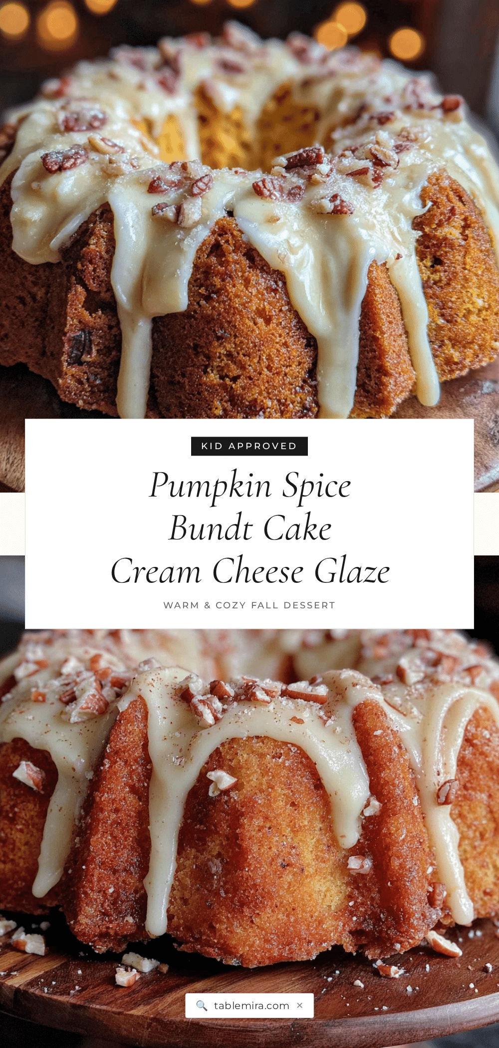 best easy pumpkin spice bundt cake with cream cheese glaze recipe