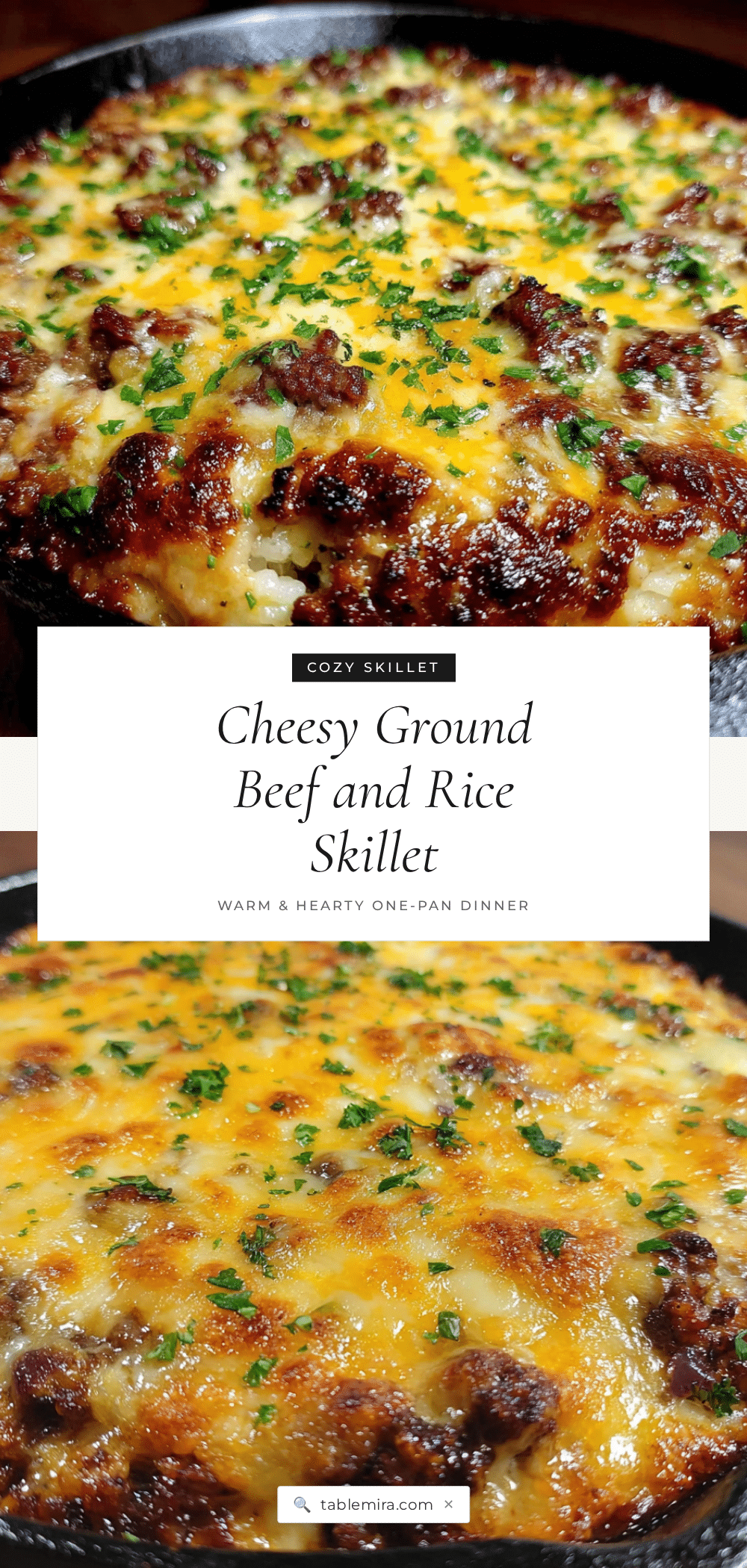 cozy cheesy ground beef and rice skillet recipe