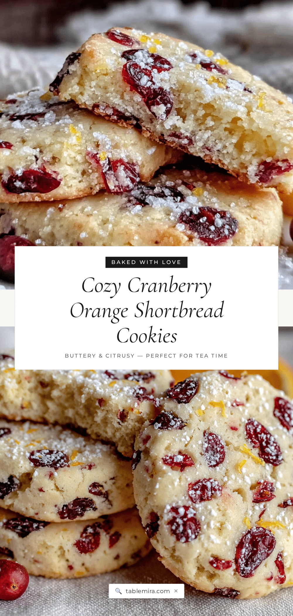 cranberry orange shortbread cookies recipe