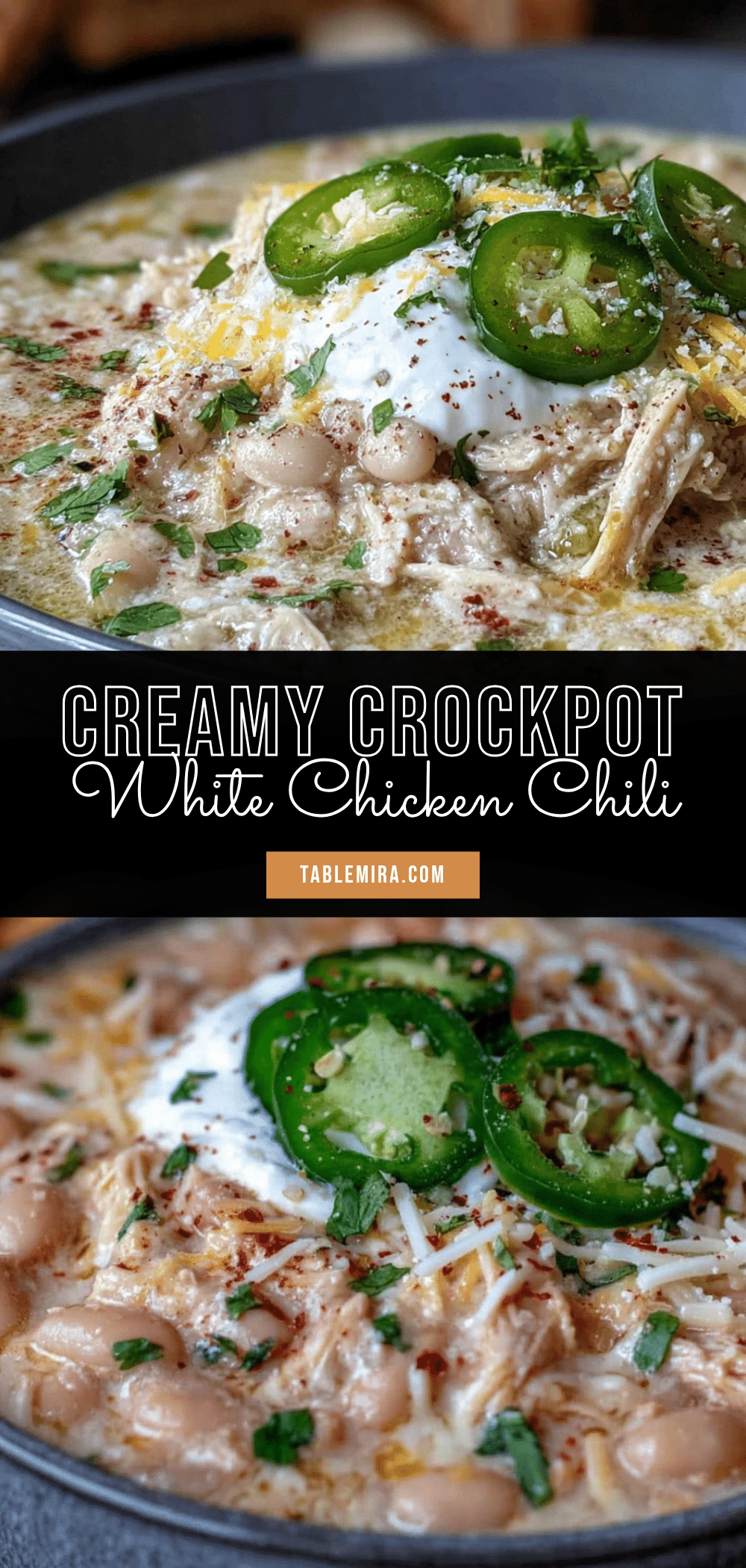 creamy crockpot white chicken chili recipe