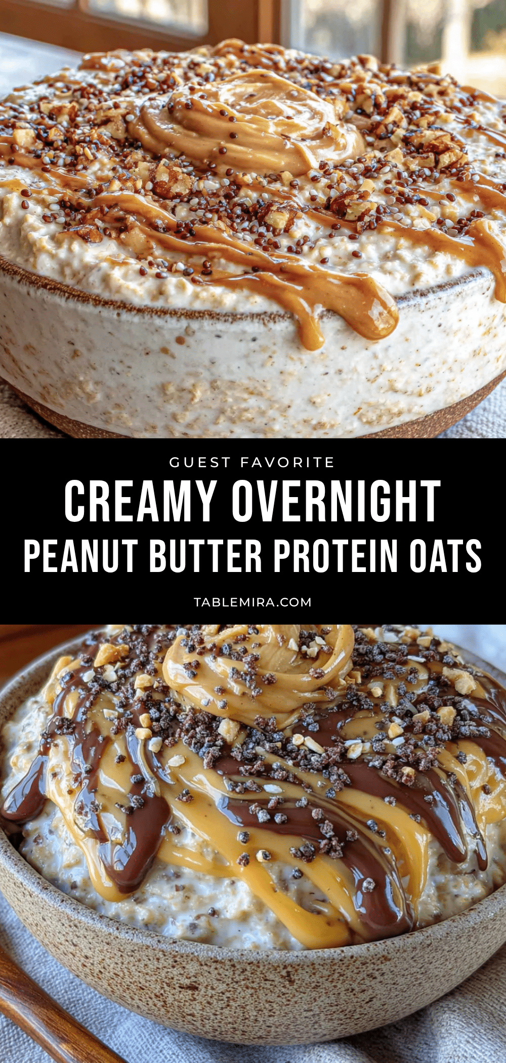 creamy overnight peanut butter protein oats recipe