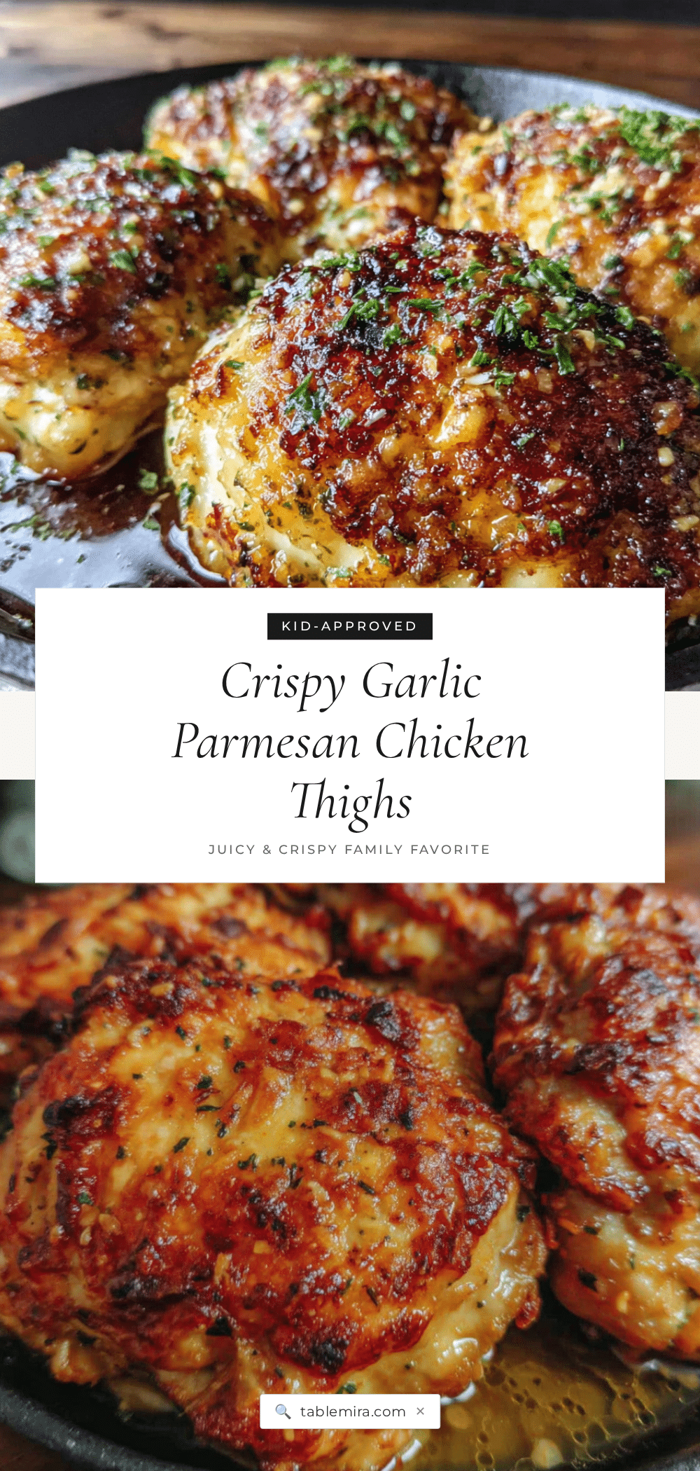 crispy garlic parmesan chicken thighs recipe