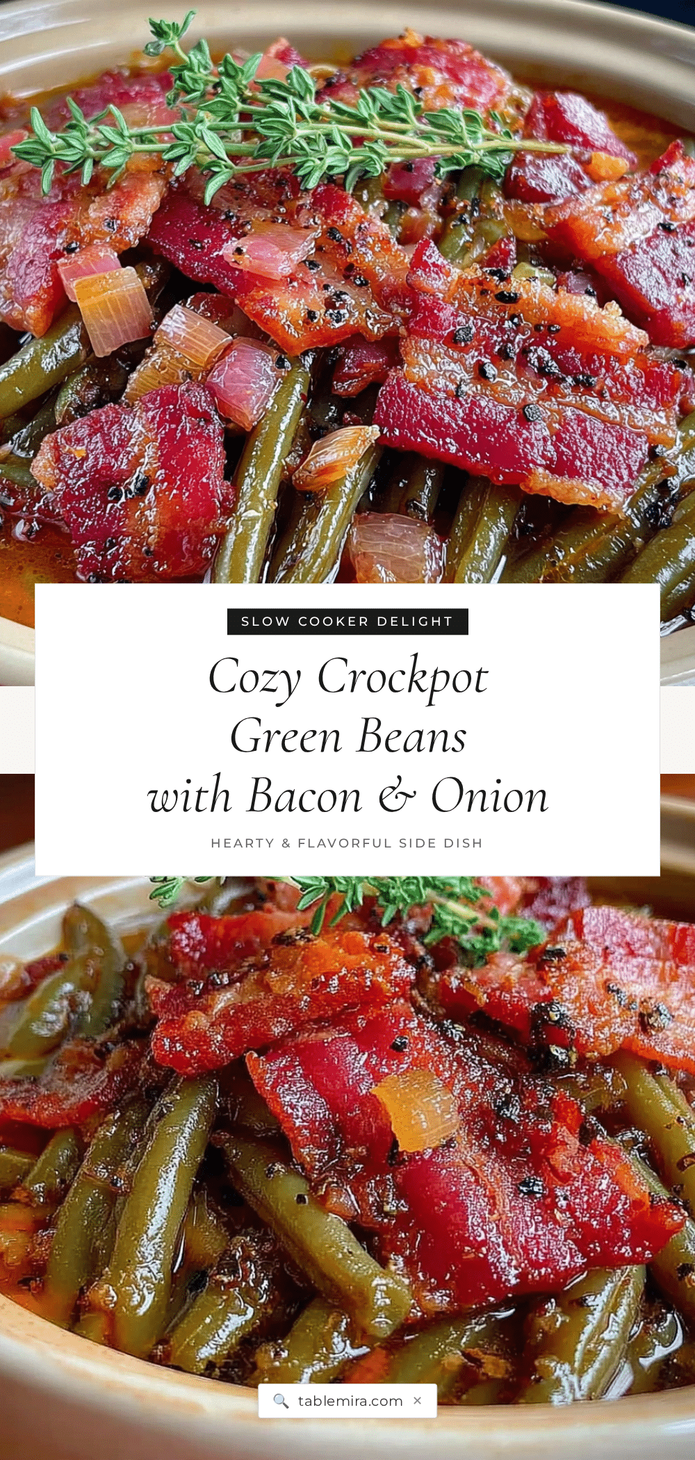 crockpot green beans with bacon and onion recipe