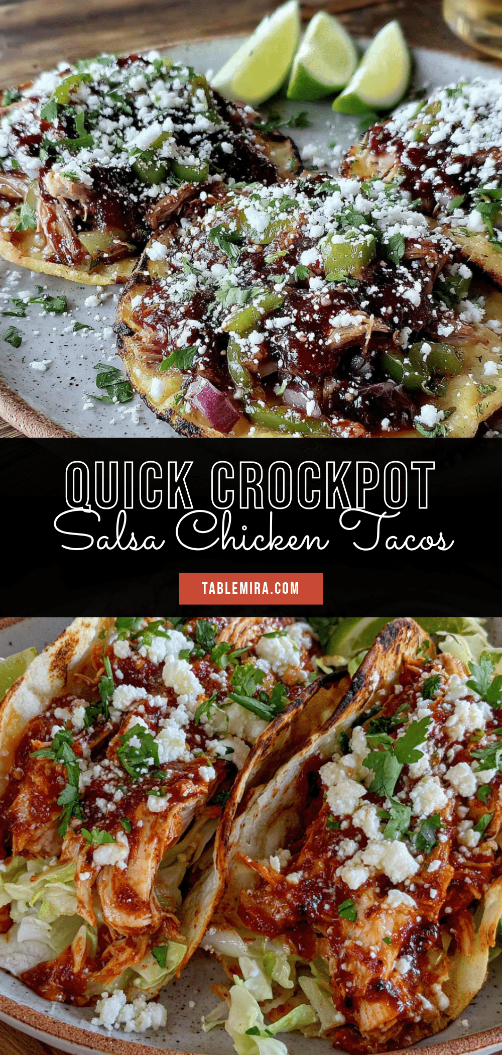 crockpot salsa chicken tacos recipe