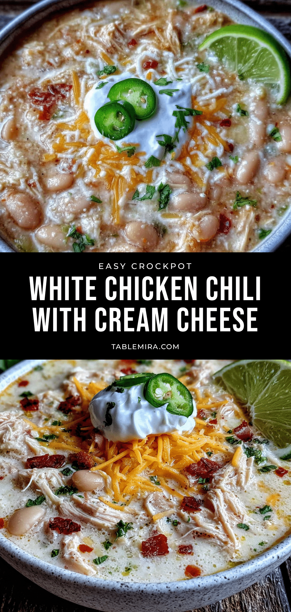 crockpot white chicken chili with cream cheese recipe