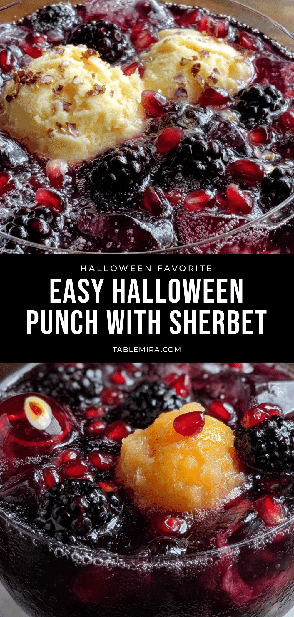 Easy Halloween Punch with Sherbet and Ginger Ale recipe