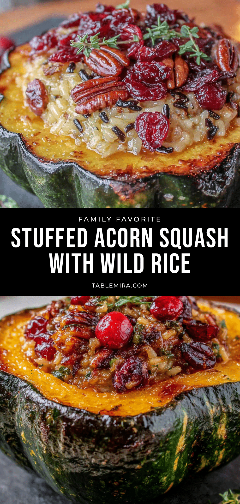 Family-Friendly Stuffed Acorn Squash with Wild Rice recipe