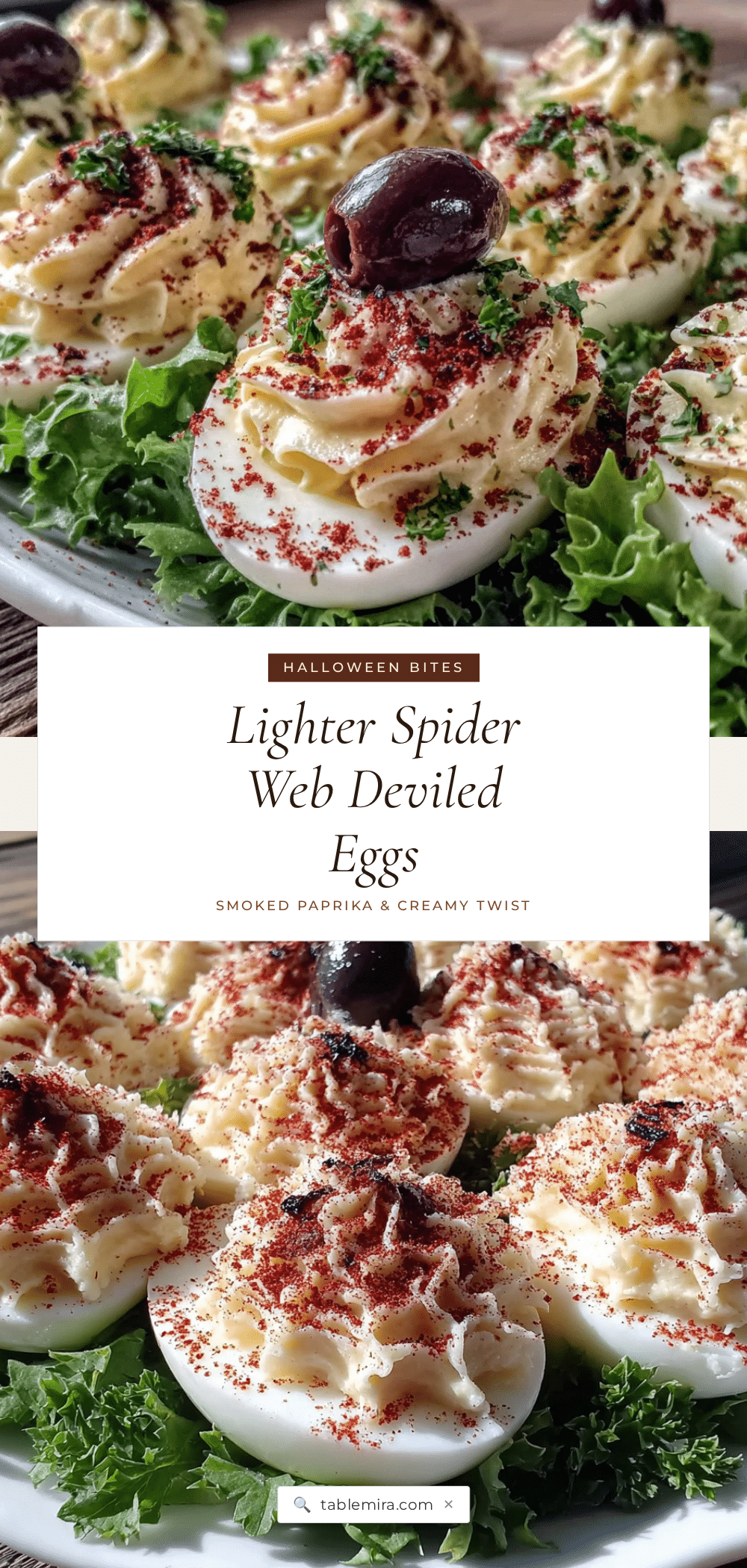 lighter spider web deviled eggs recipe