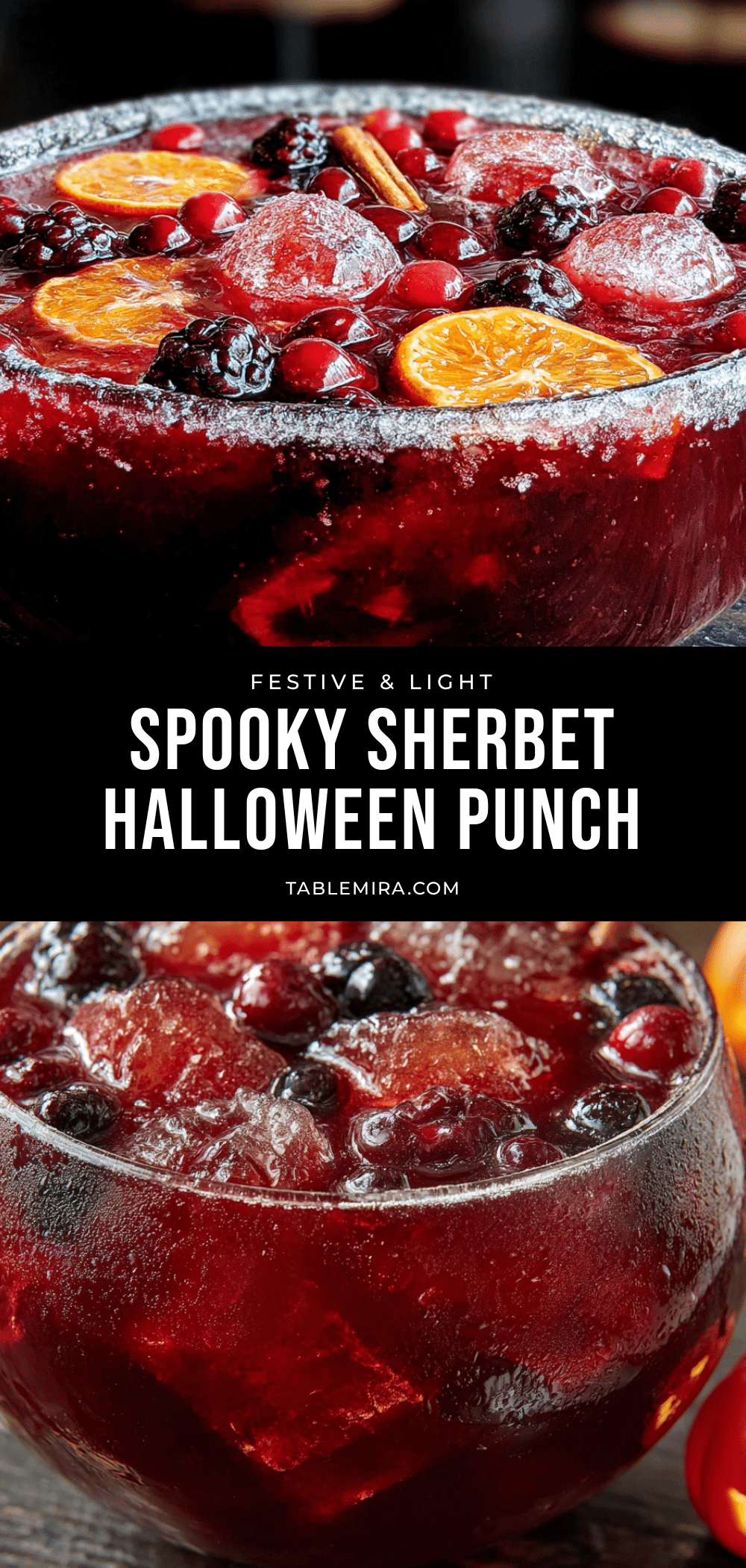 Lighter Spooky Halloween Sherbet Punch recipe