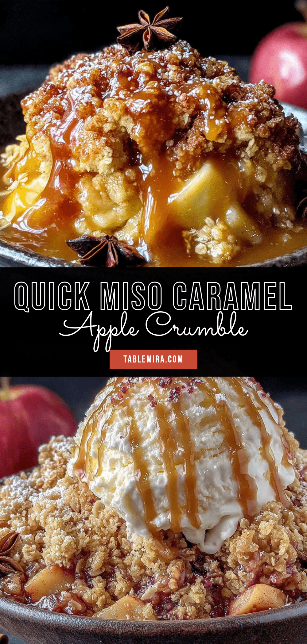 miso caramel apple crumble recipe