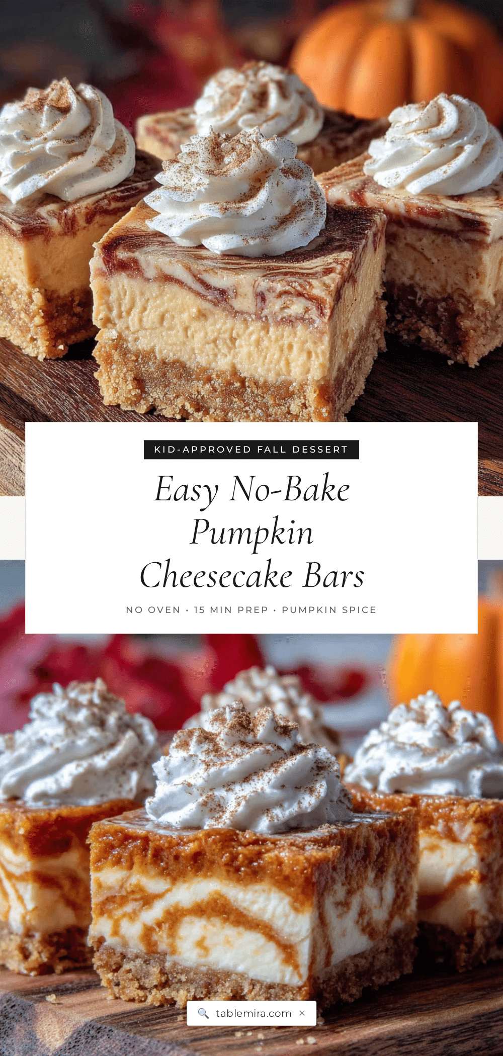 no-bake pumpkin cheesecake bars recipe