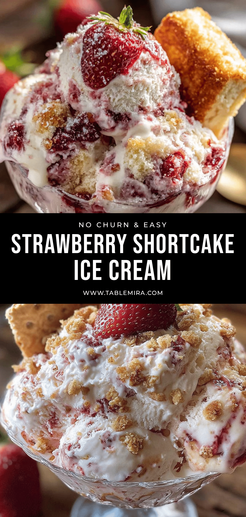 no-churn strawberry shortcake ice cream recipe