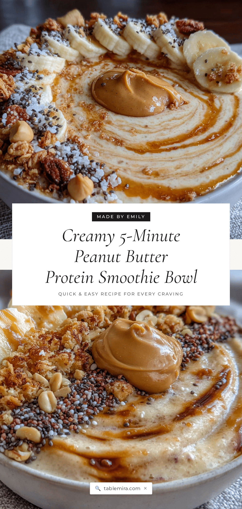 peanut butter protein smoothie bowl recipe