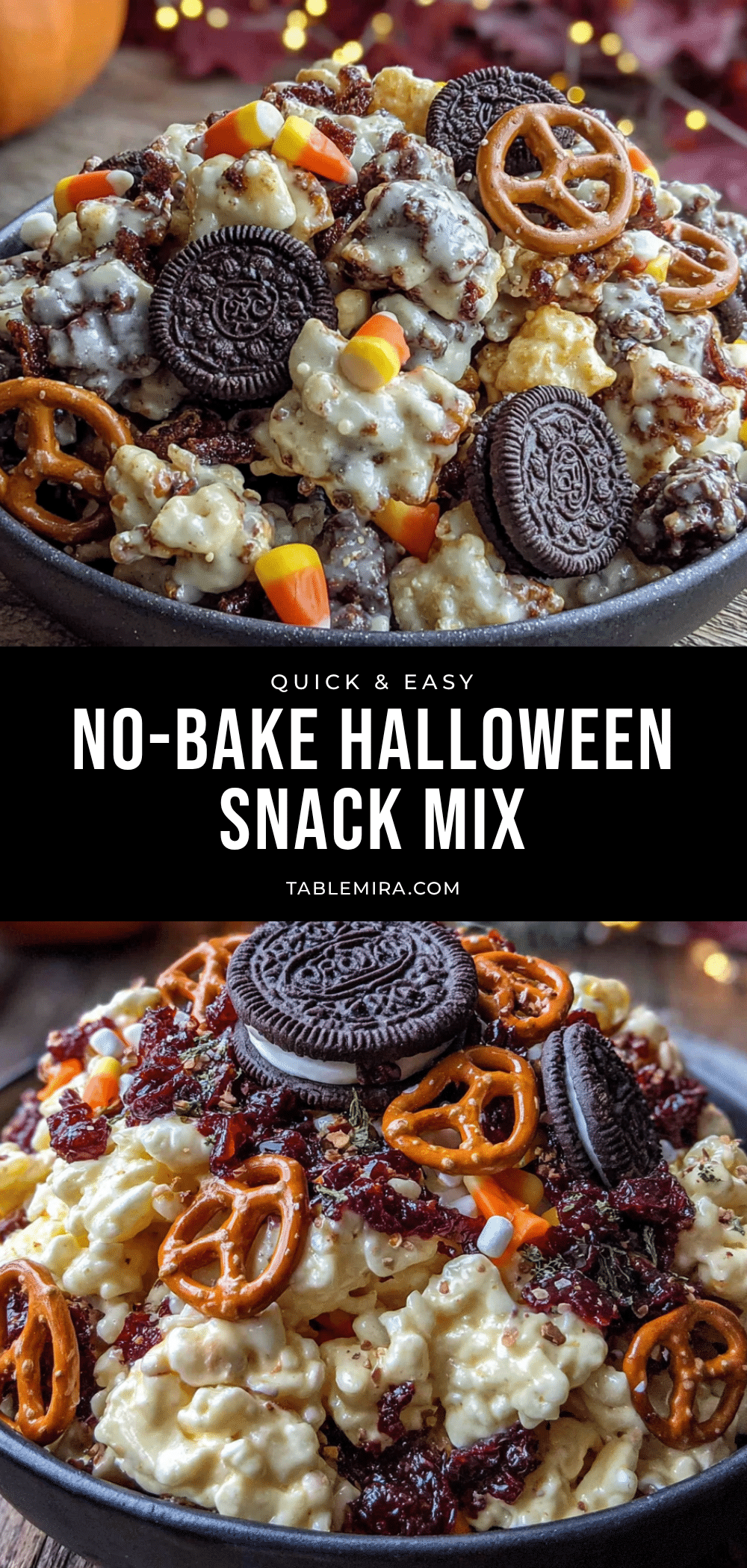 Quick No-Bake Halloween Snack Mix recipe