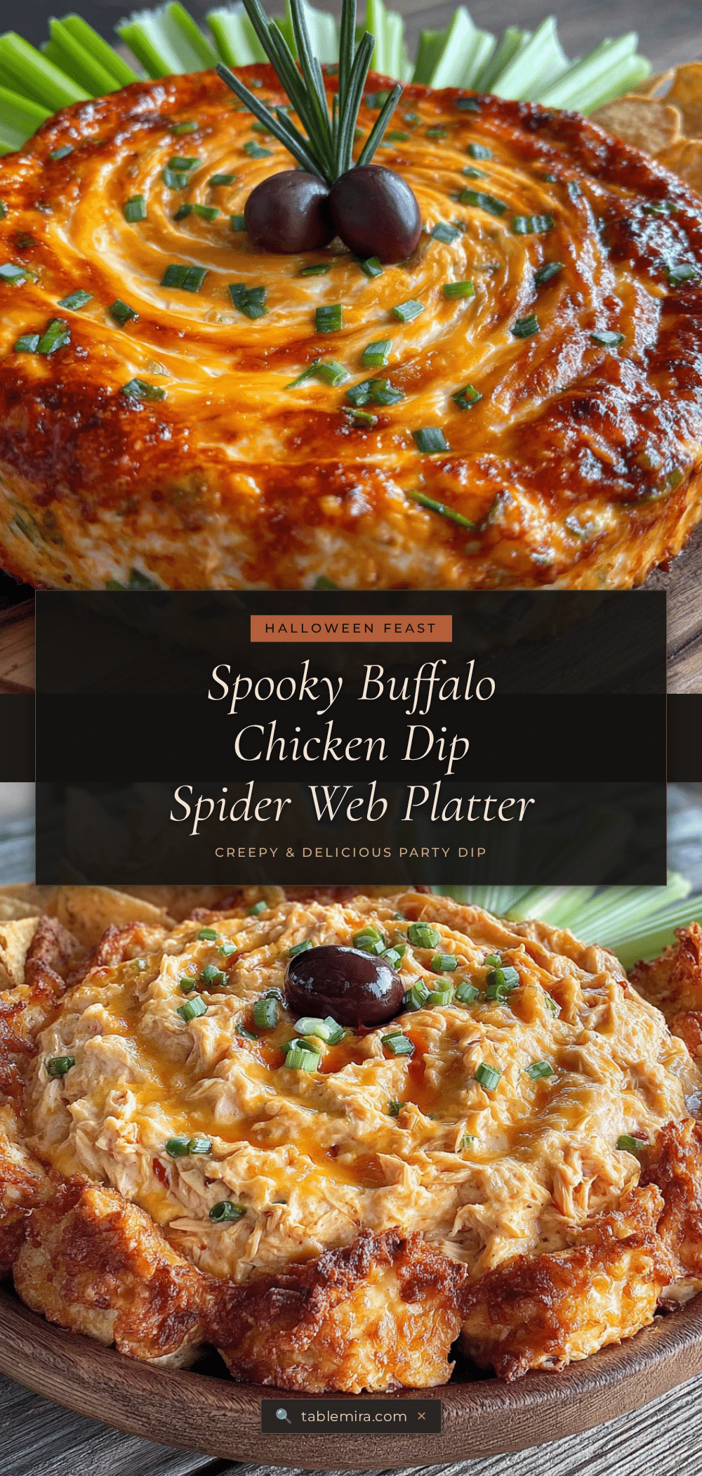 spicy buffalo chicken dip spider web platter recipe