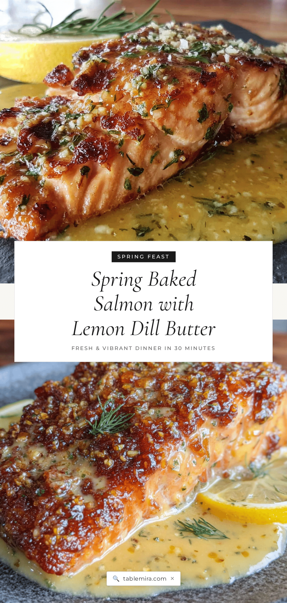 spring baked salmon with lemon dill butter sauce recipe