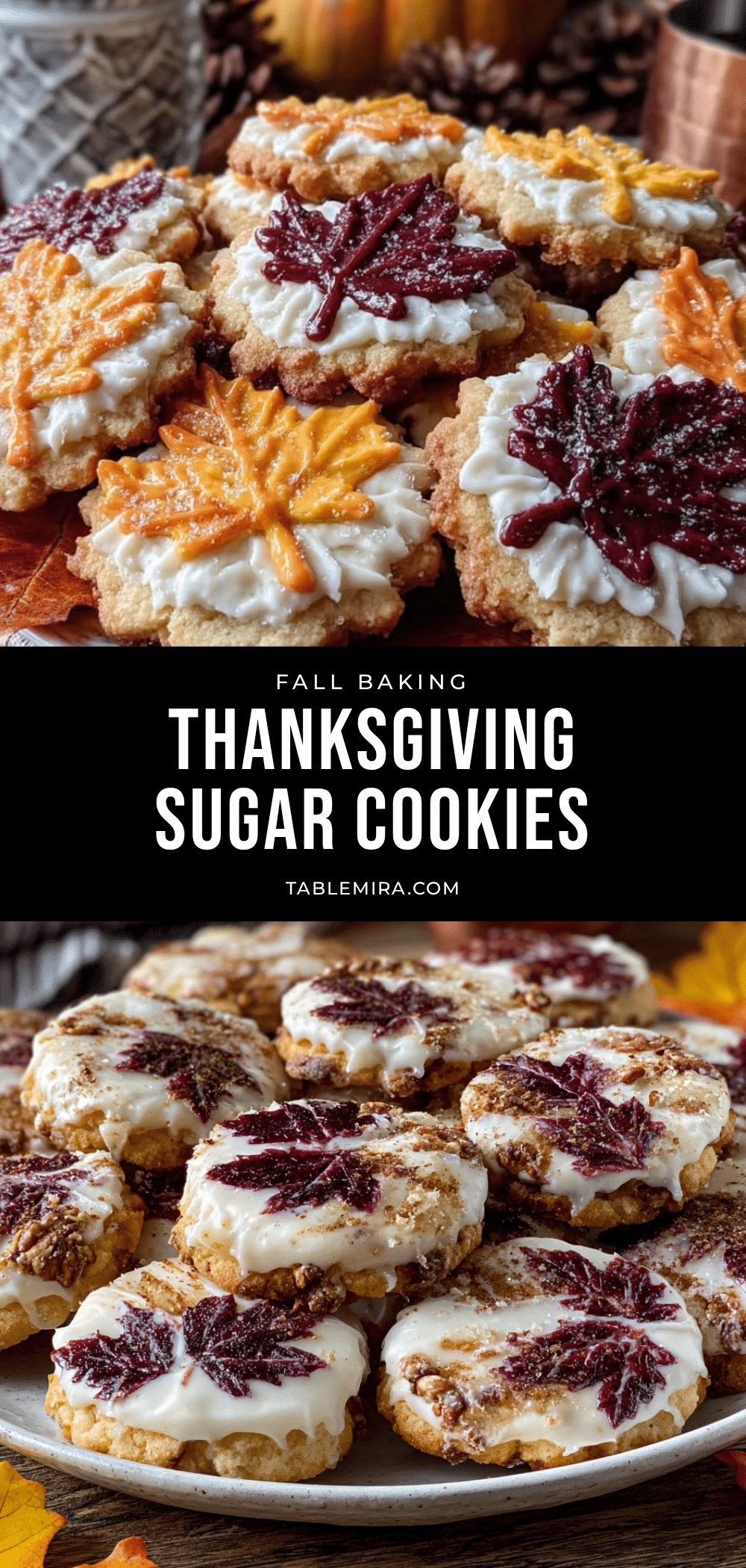 Thanksgiving sugar cookies with royal icing leaves recipe