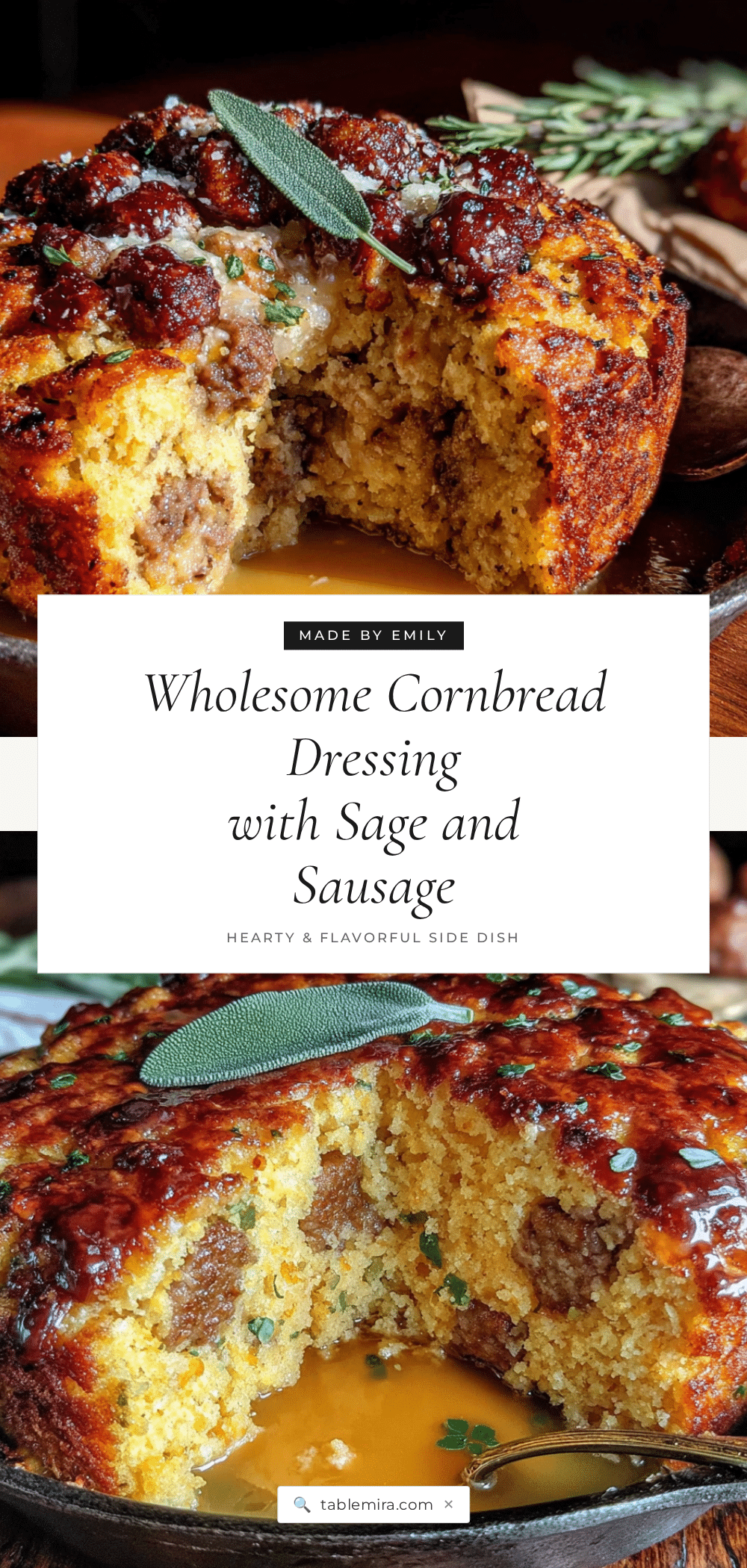 Wholesome Cornbread Dressing with Sage & Sausage recipe
