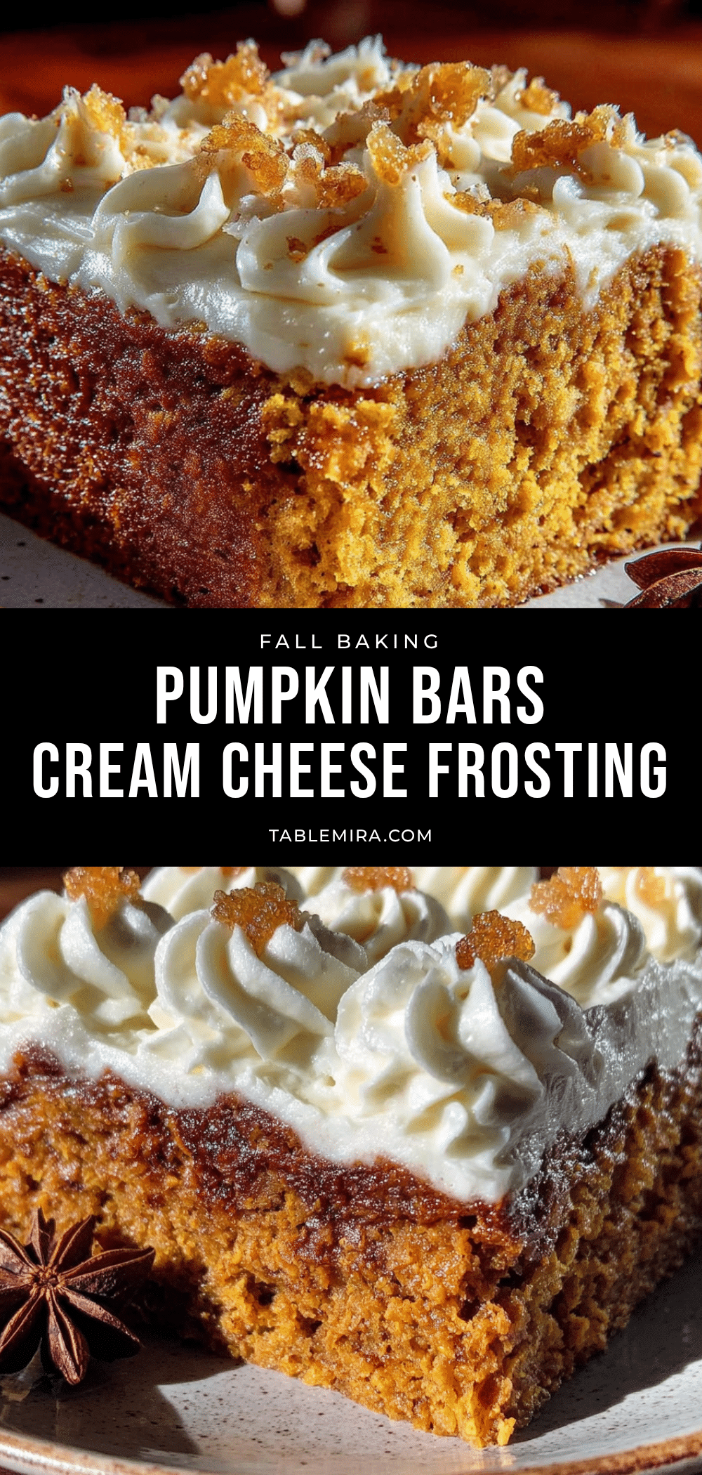 wholesome pumpkin bars with cream cheese frosting recipe